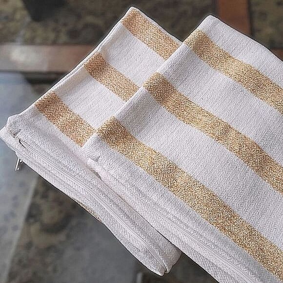 IKEA Knipparv woven striped square pillow cases - Picture 3 of 10